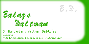 balazs waltman business card